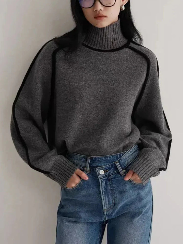 Ariana | Women's Ribbed Turtleneck Knit Sweater