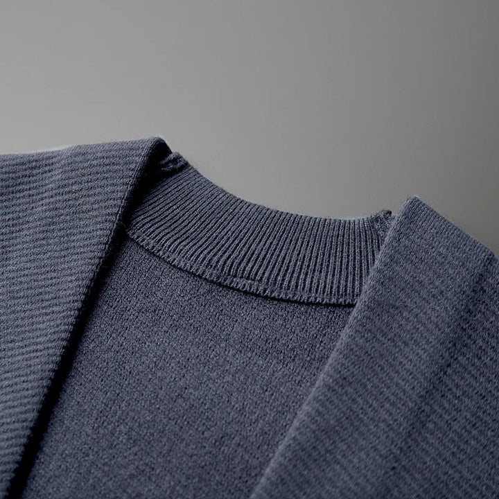 Men's Two-Tone Merino Cardigan-The Yellow Prime