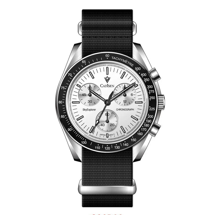Men's Quartz Chronograph Canvas Watch with Sapphire Crystal-The Yellow Prime