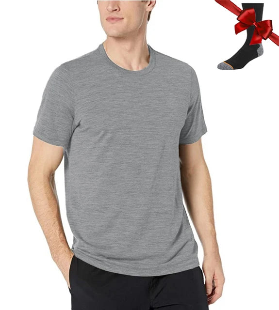 Men's Superfine Merino Wool Base Layer T-Shirt and Socks Set-The Yellow Prime