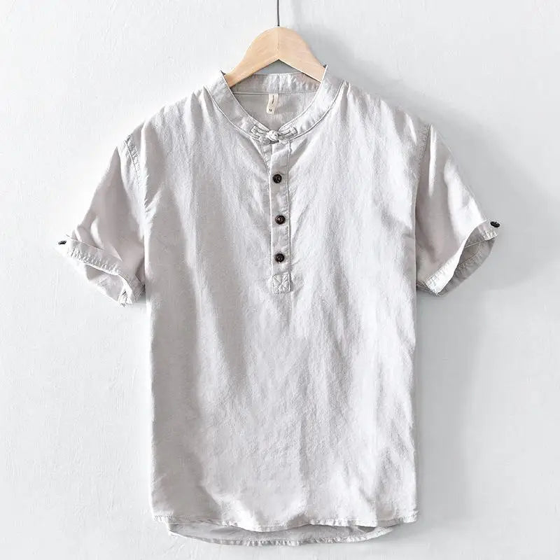 Men's Cotton-Linen Horizon Shirt-The Yellow Prime