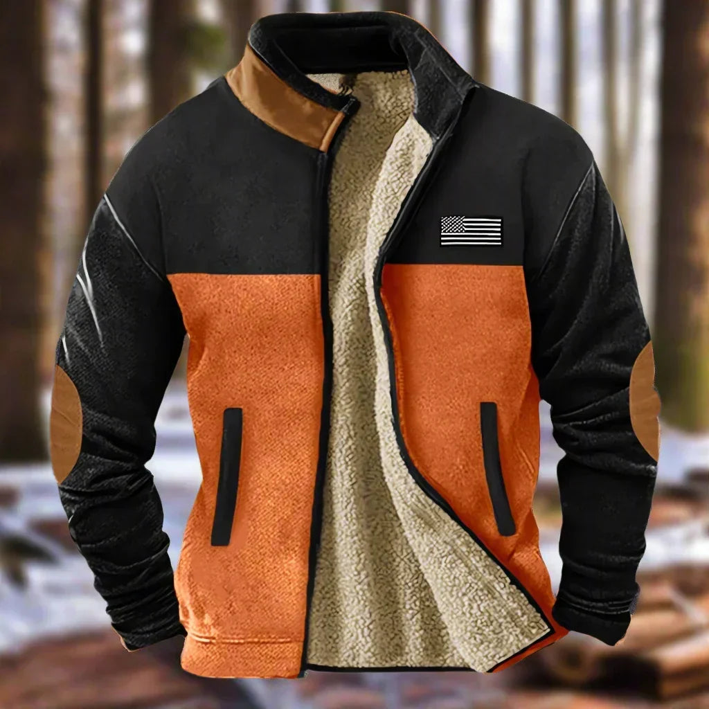 Men's Fleece Jacket with Shearling Lining for Ultimate Comfort