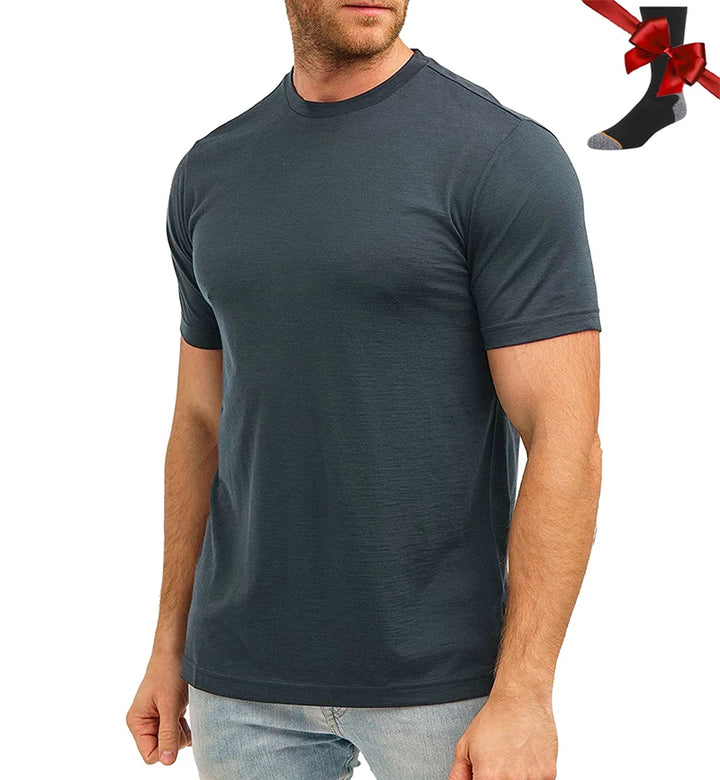 Men's Superfine Merino Wool Base Layer T-Shirt and Socks Set-The Yellow Prime