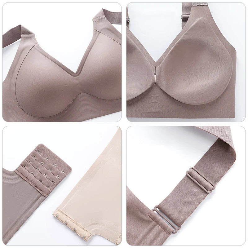 Women's Seamless Plus Size Push-Up Bra Thin Cup Wireless Bralette-The Yellow Prime