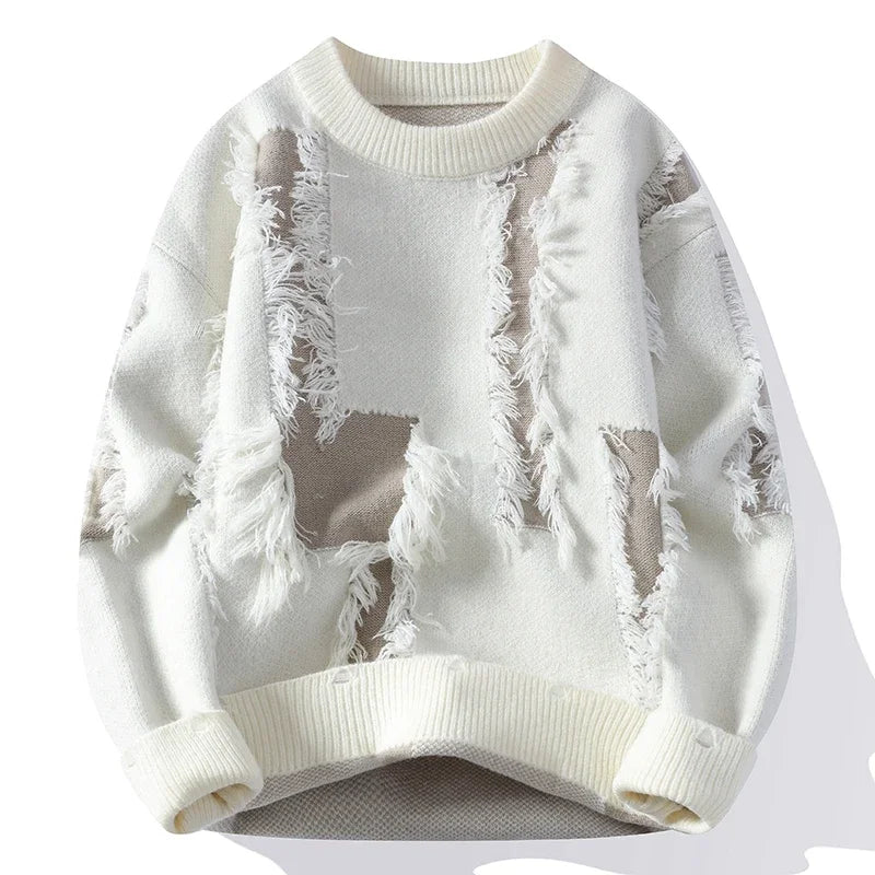 Liam | Men's Frayed Knit Pullover Sweater