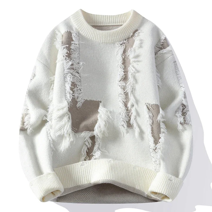 Liam | Men's Frayed Knit Pullover Sweater