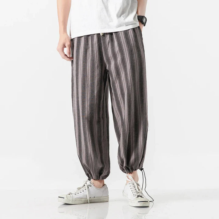 Men's Stripe Cotton Joggers - Cabo Style-The Yellow Prime