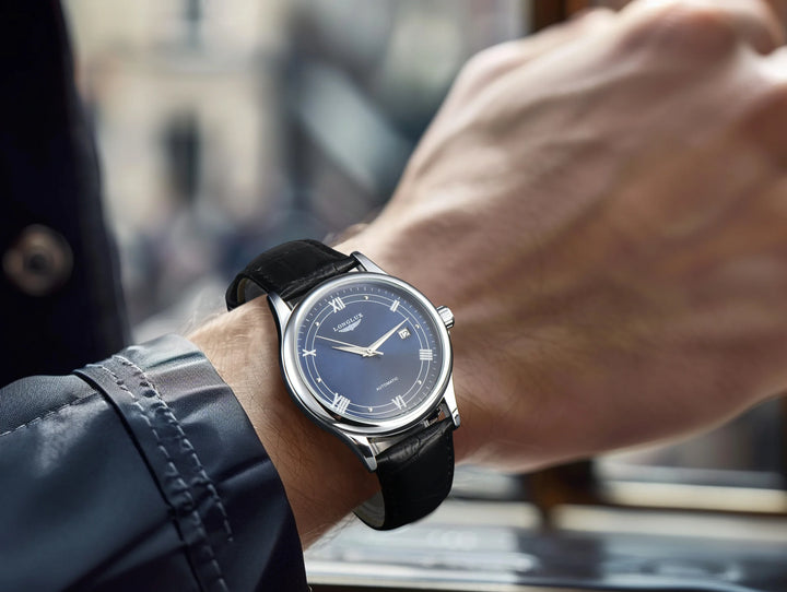 Men's Automatic Leather Strap Mechanical Date Waterproof Watch-The Yellow Prime