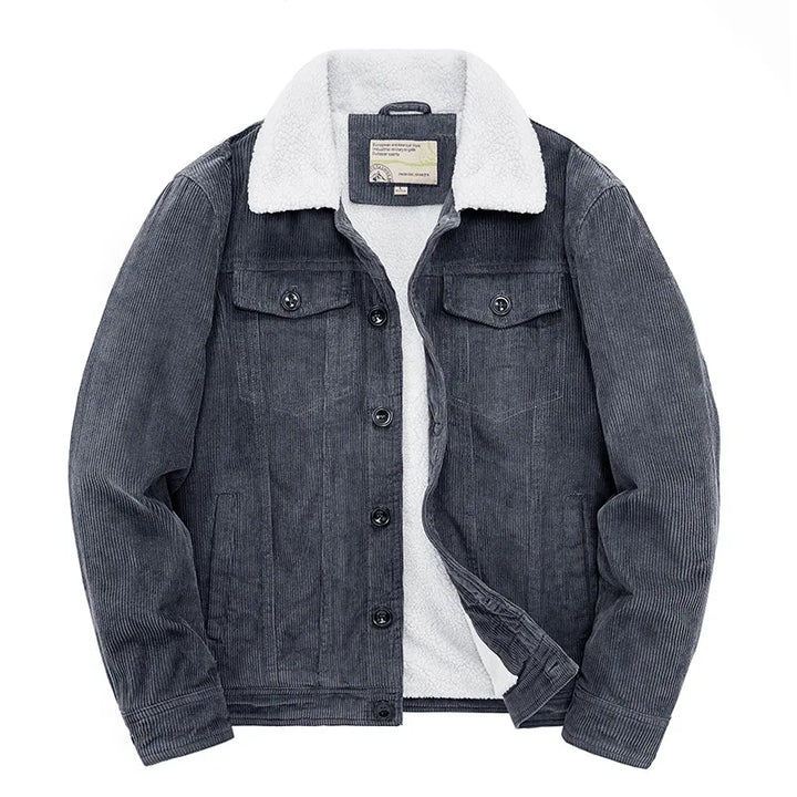 Men's Corduroy Jacket with Shearling Collar for Stylish Comfort