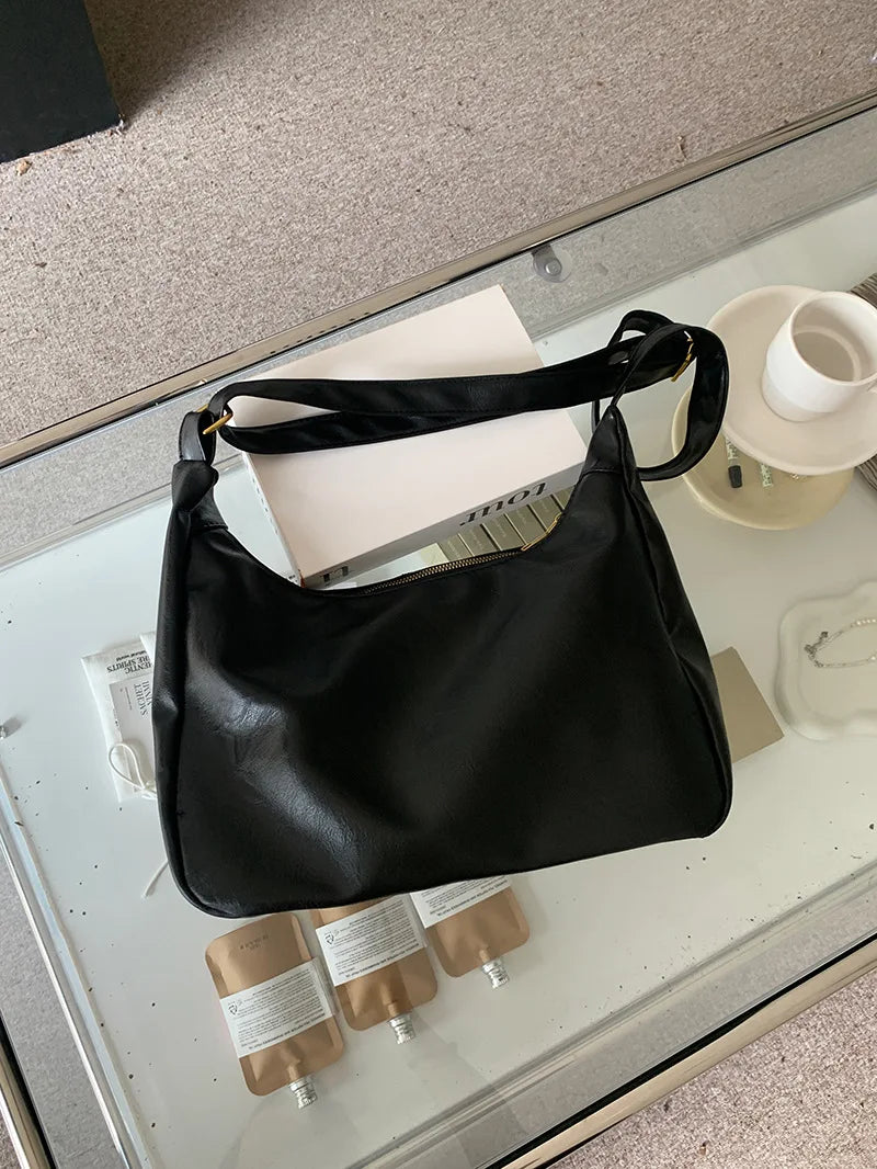 Women's Soft Versatile Hobo Bag - Slouchy Faux Leather Design-The Yellow Prime