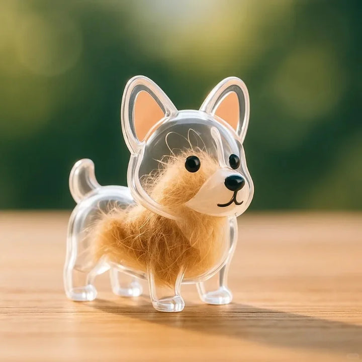 Women's Dog Hair Keepsake Keychain Clear Resin Pendant Charm-The Yellow Prime