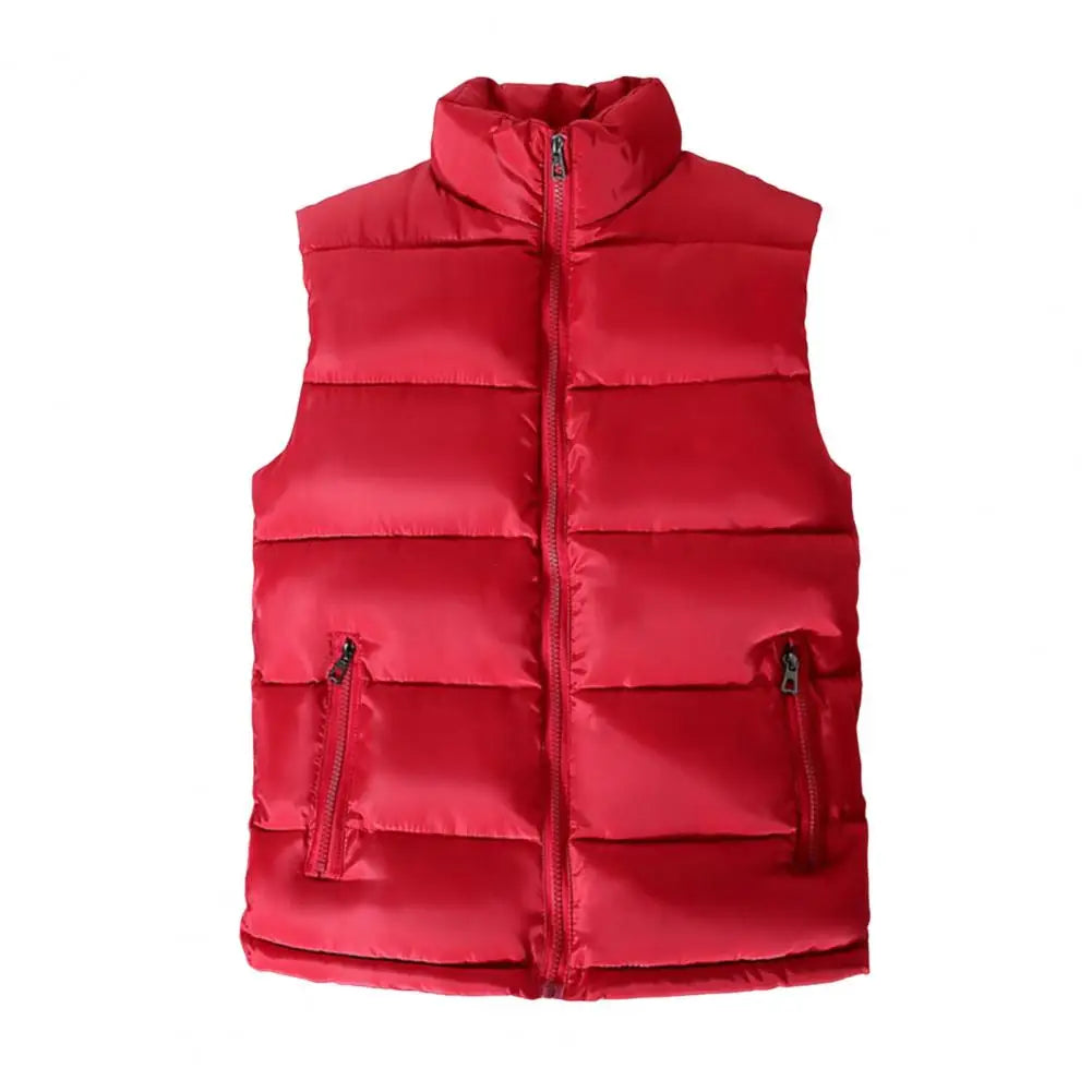 Men's Lightweight Quilted Puffer Vest with Slim Stand Collar