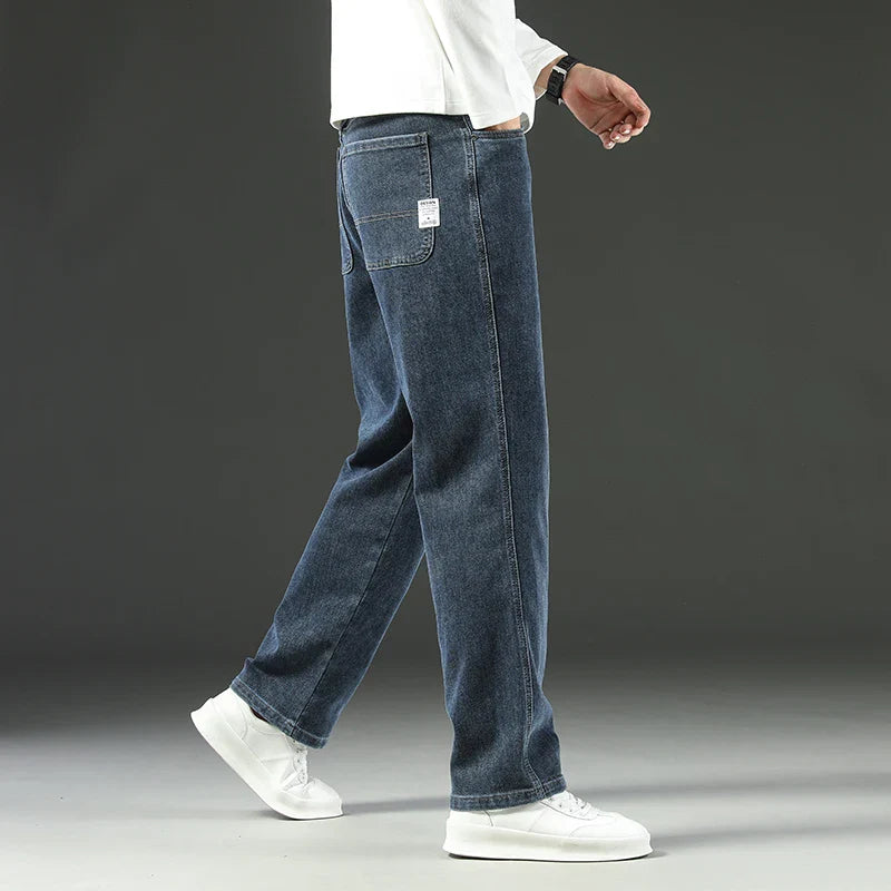 Men's Stretch Straight Leg Dark Wash Denim Jeans