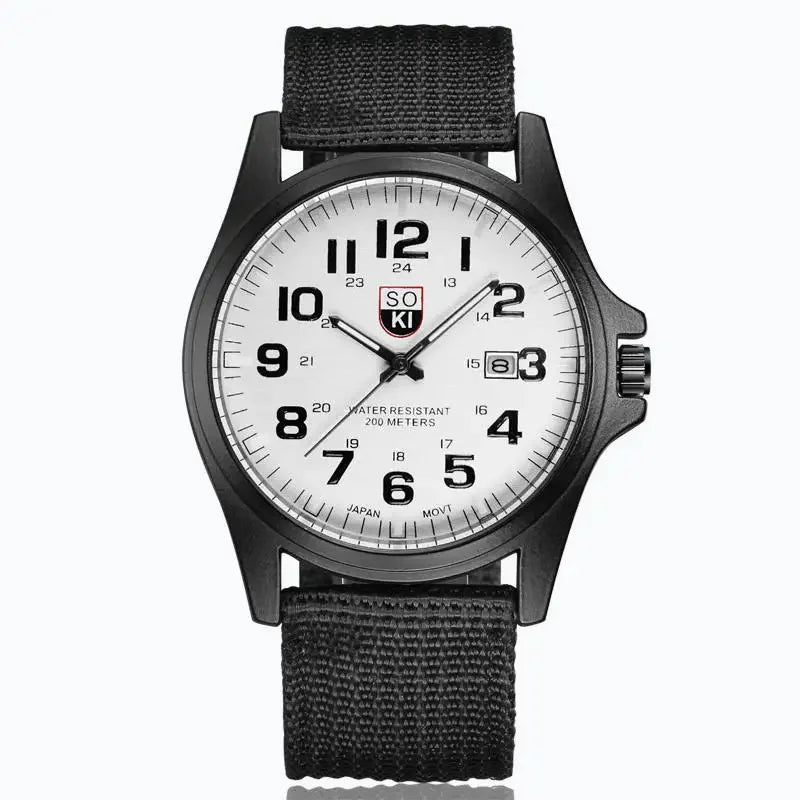 Men's Durable Nylon Strap Quartz Military Style Watch-The Yellow Prime