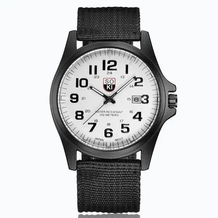 Men's Durable Nylon Strap Quartz Military Style Watch-The Yellow Prime