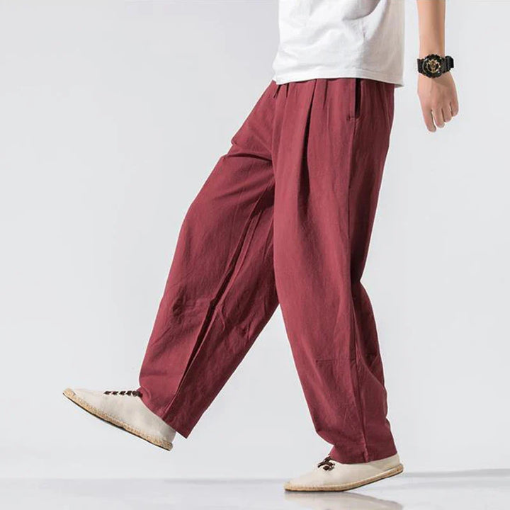 Men's Cotton Linen Trousers for Terrace Style-The Yellow Prime