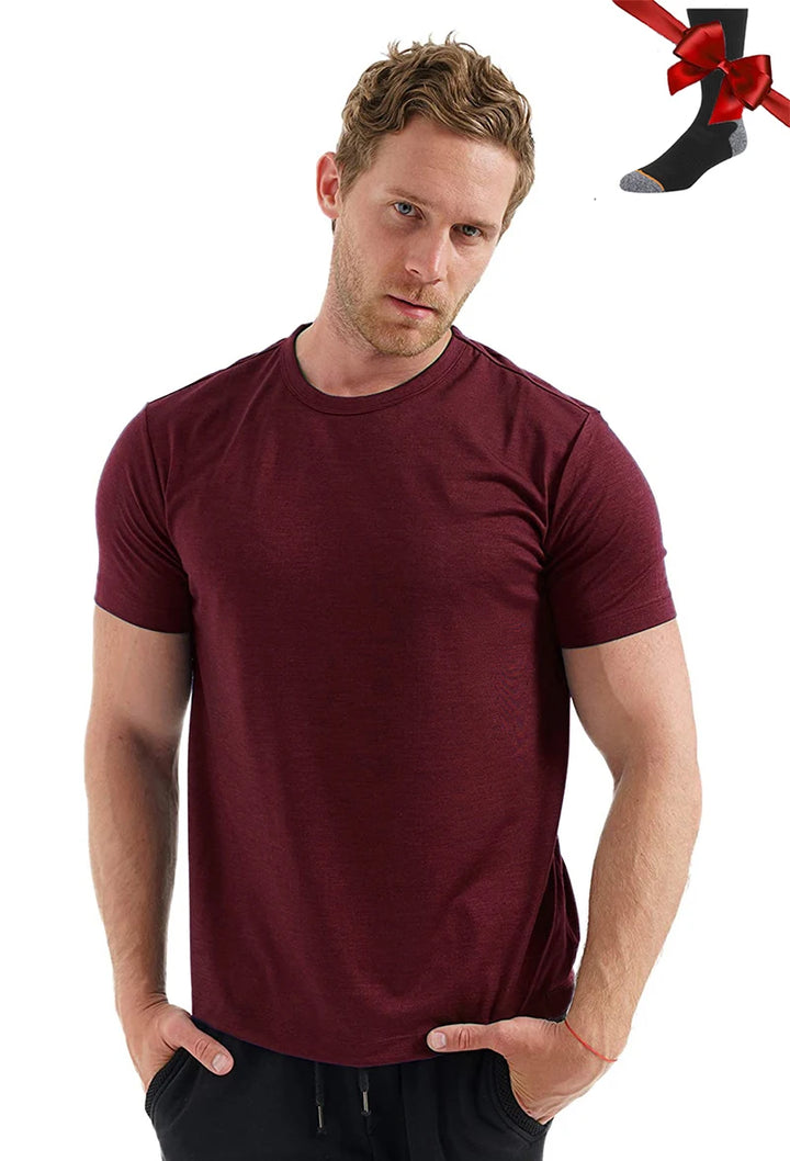 Men's Superfine Merino Wool Base Layer T-Shirt and Socks Set-The Yellow Prime