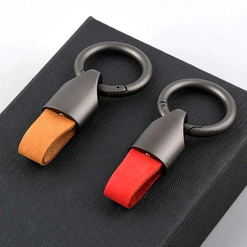 Women's Cowhide Leather Keychain Carabiner Ring for Daily Use-The Yellow Prime
