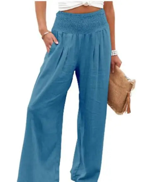 Women's casual drawstring wide-leg pants for spring and summer-The Yellow Prime