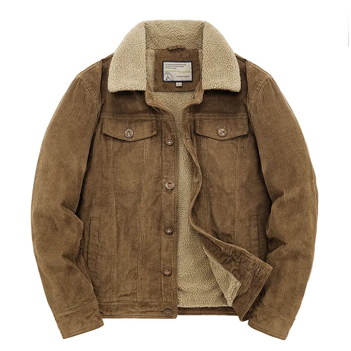 Men's Corduroy Jacket with Shearling Collar for Stylish Comfort