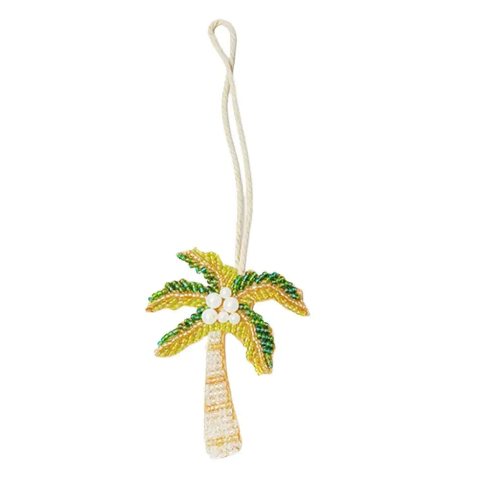 Women's Handmade Sequin Patch Coconut Tree Keyring Bag Pendant-The Yellow Prime