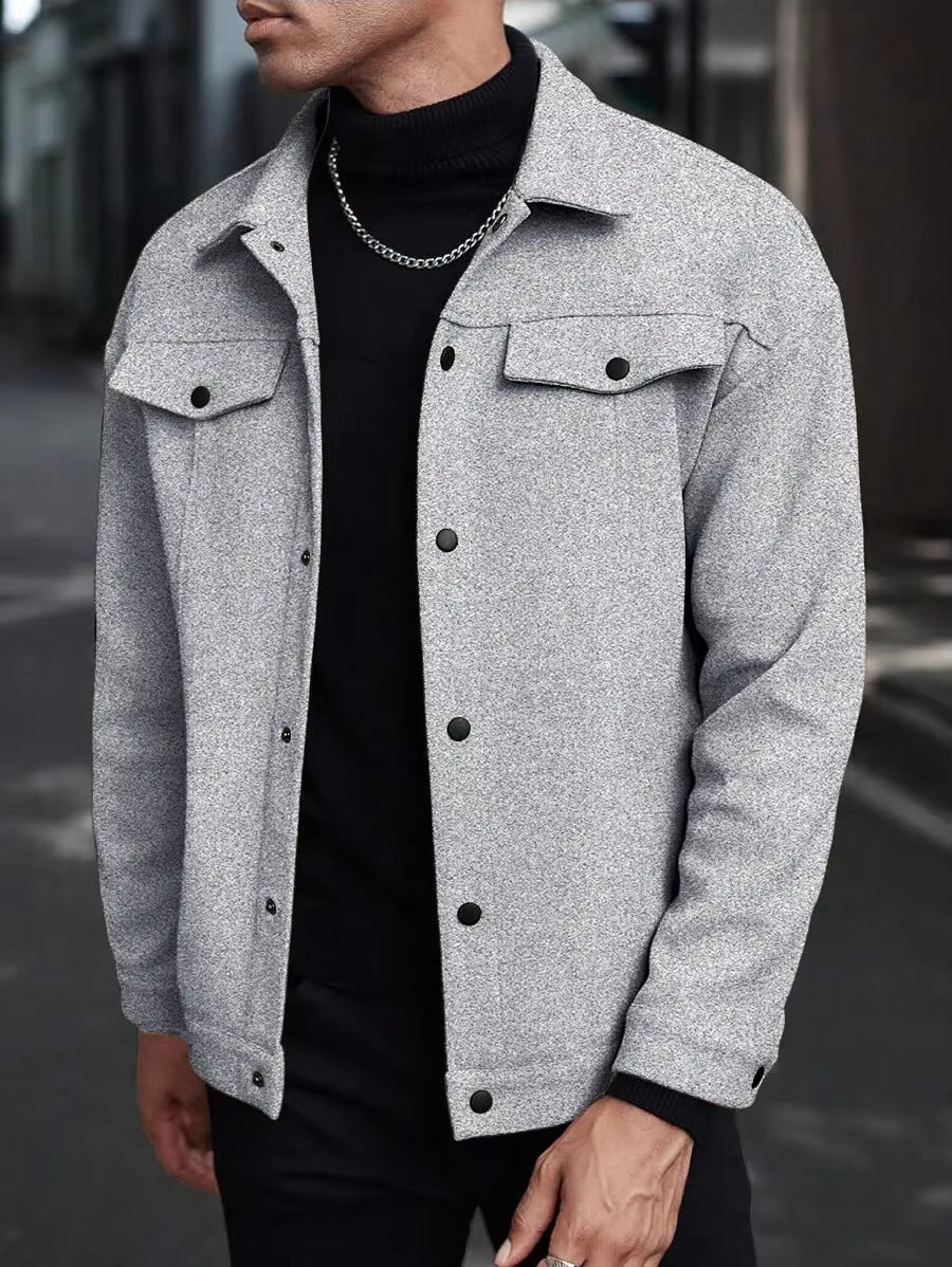 Evan | Men's Wool Button-Up Jacket