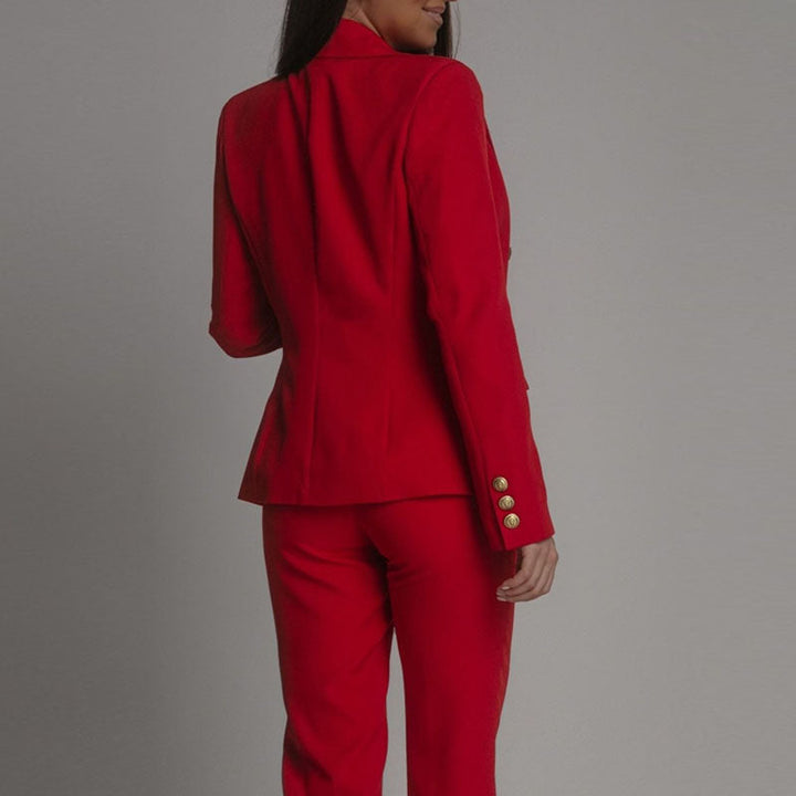 Women's Elegant Blazer and Pants Set-The Yellow Prime