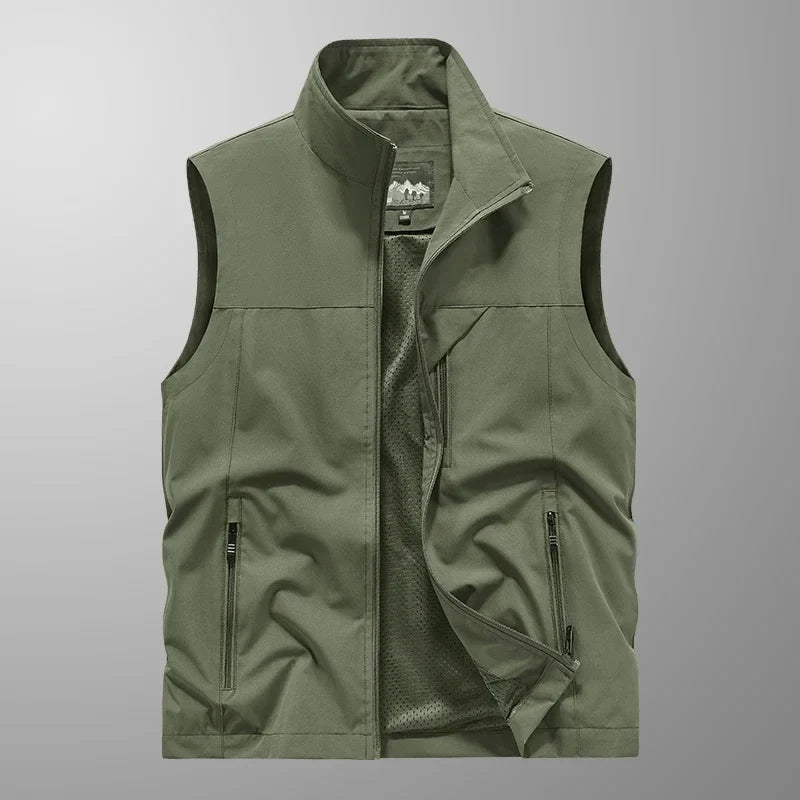 Men's Waterproof Versatile Sleeveless Vest - Lightweight Polyester