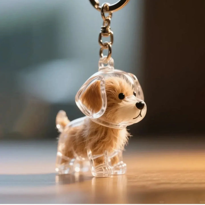 Women's Dog Hair Keepsake Keychain Clear Resin Pendant Charm-The Yellow Prime