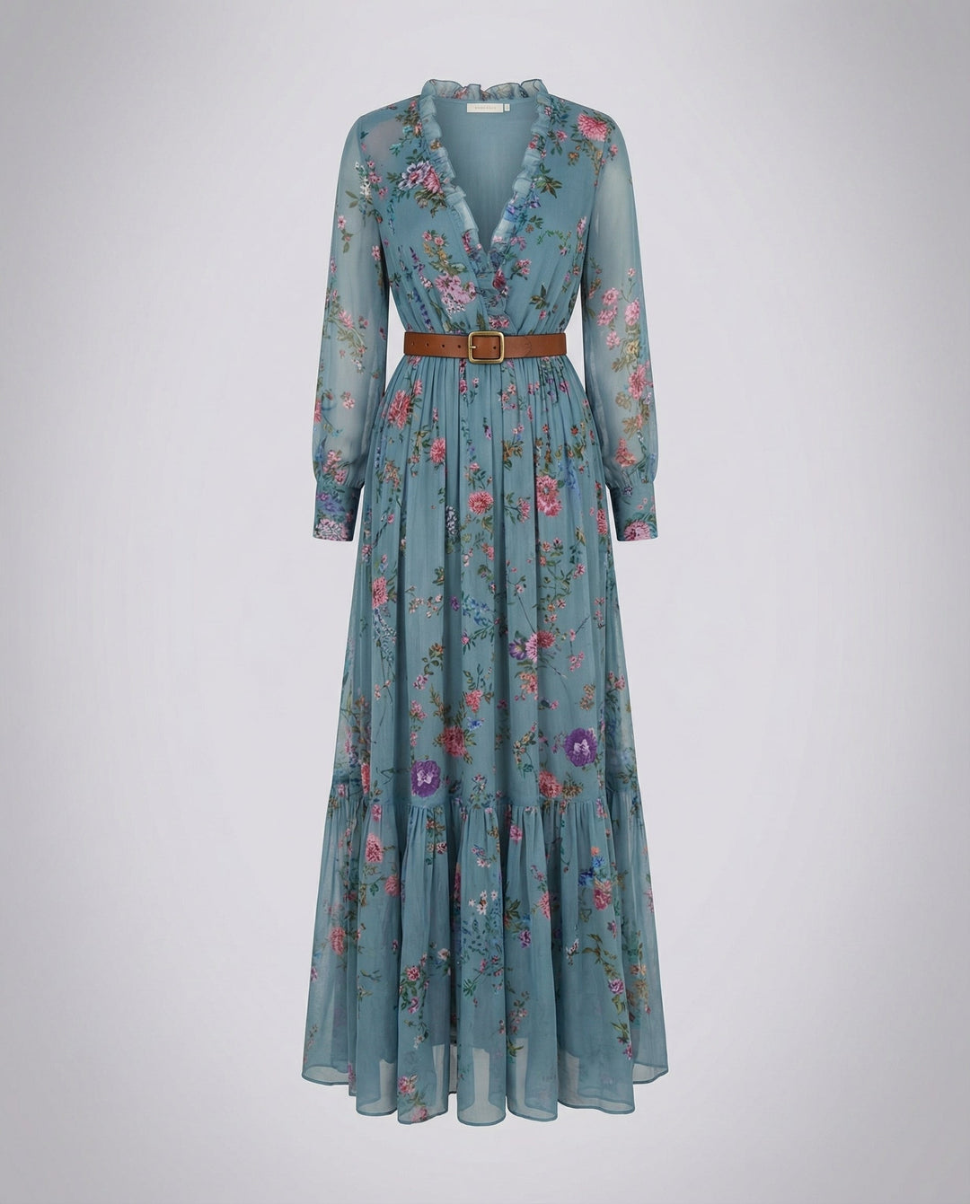 Women's Boho V-Neck Maxi Dress-The Yellow Prime