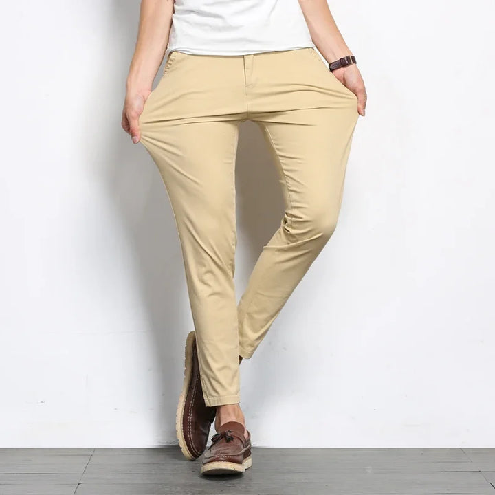 Men's Slim Fit Cotton Dress Trousers