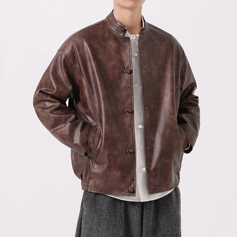 Men's Matte Leather Jacket - Easton Style-The Yellow Prime