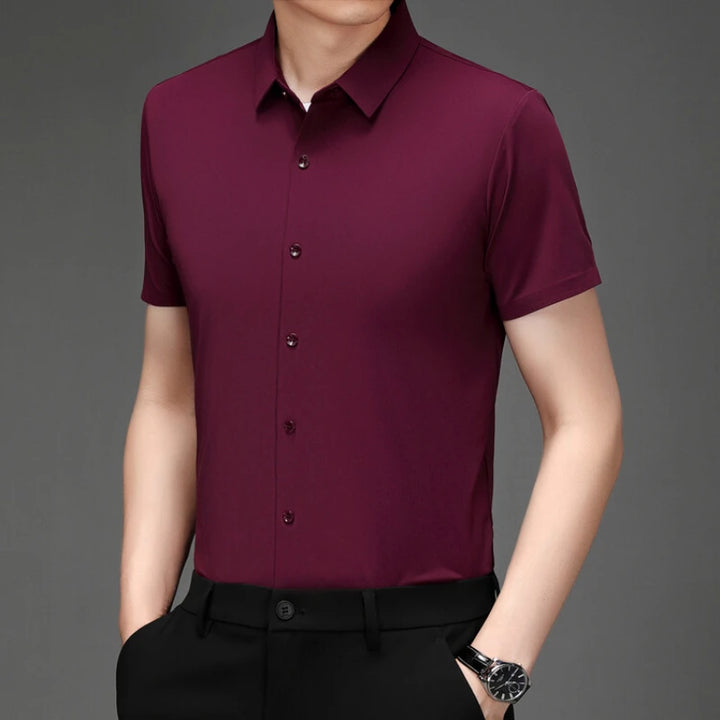 Men's Breathable Ultra Stretch Short Sleeve Business Casual Shirt-The Yellow Prime