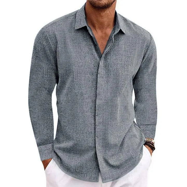 Men's Casual Plus Size Long Sleeve T-Shirt - Solid Color Top-The Yellow Prime