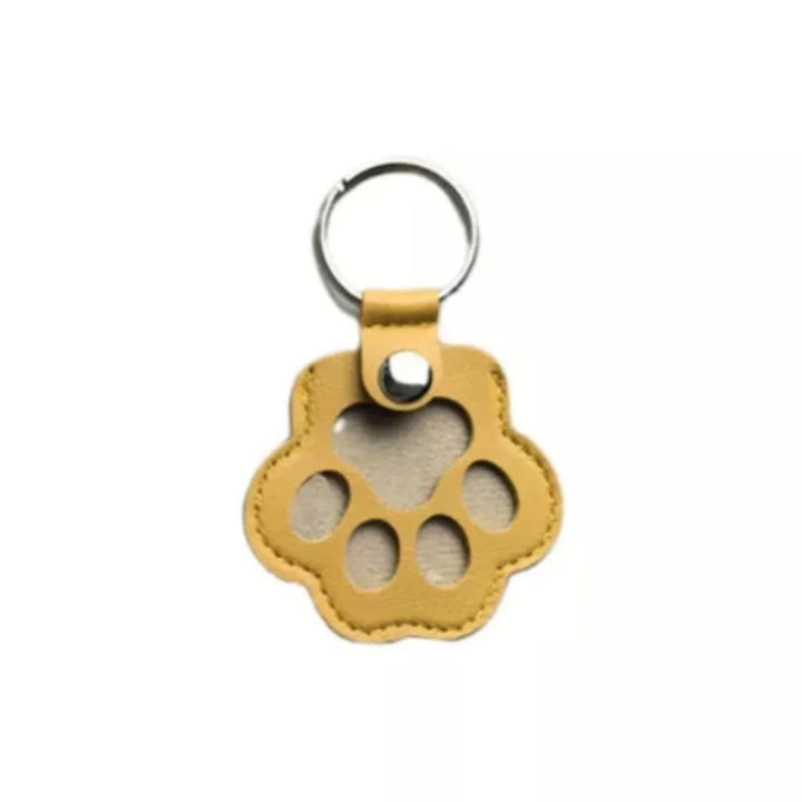 Women's Pet Hair Keychain Paw Pendant PU Leather Holder-The Yellow Prime