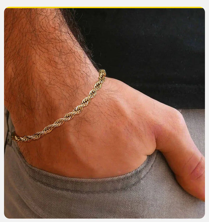 Women's Twisted Stainless Steel Rope Chain Bracelet-The Yellow Prime