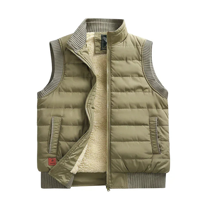 Men's Warm Quilted Slim Puffer Vest - Lamb Velvet Winter Wear