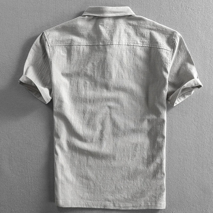 Malcolm | Men's Casual Linen Short Sleeve Polo Shirt