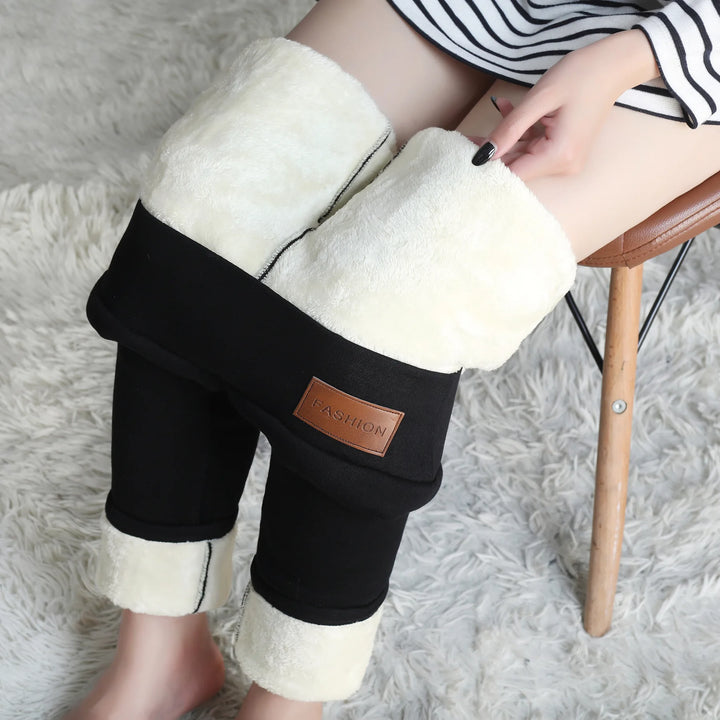 Women's Thermal Fleece Leggings - Warm, Elastic, High Waist Tights-The Yellow Prime