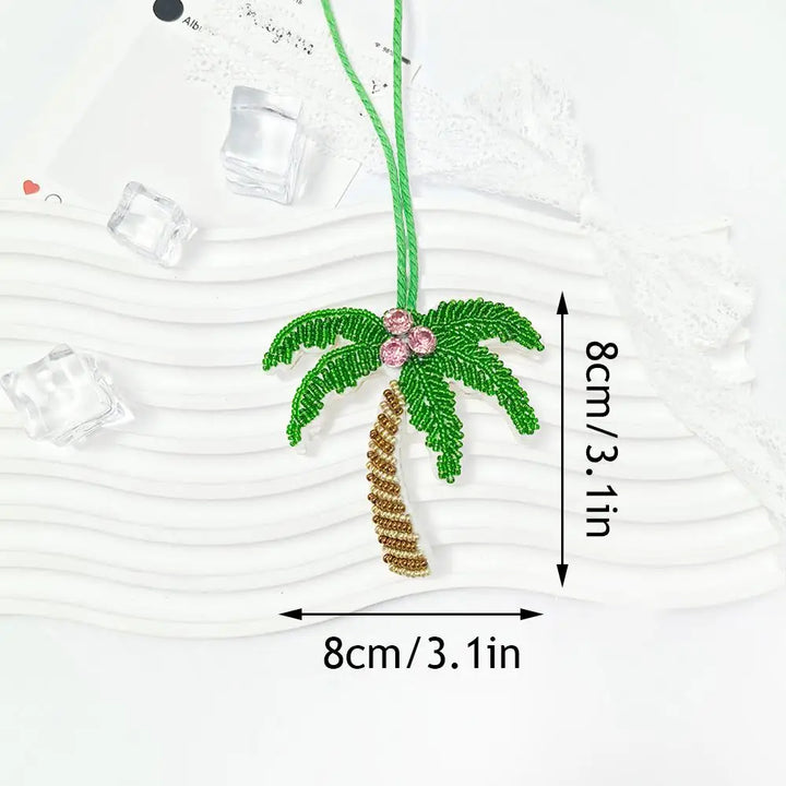 Women's Handmade Sequin Patch Coconut Tree Keyring Bag Pendant-The Yellow Prime