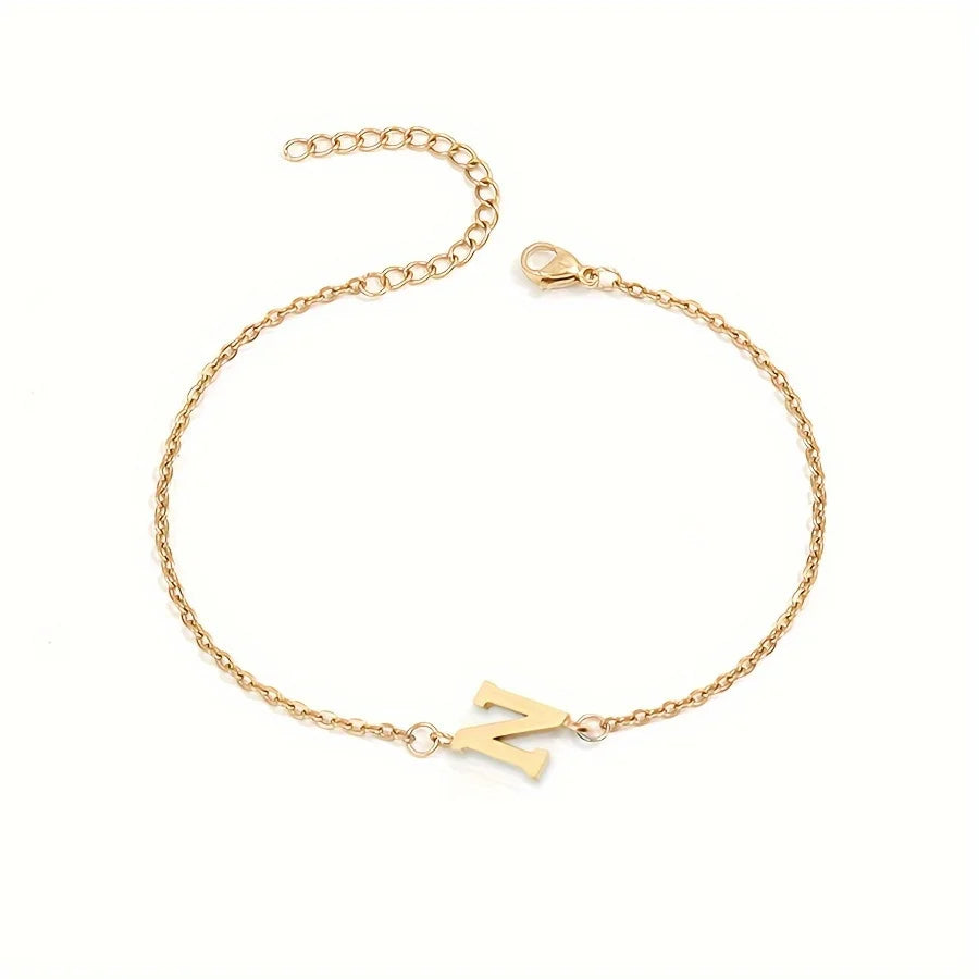 [Women's Minimalist Elegant Initial Letter Bead Bracelet]-The Yellow Prime