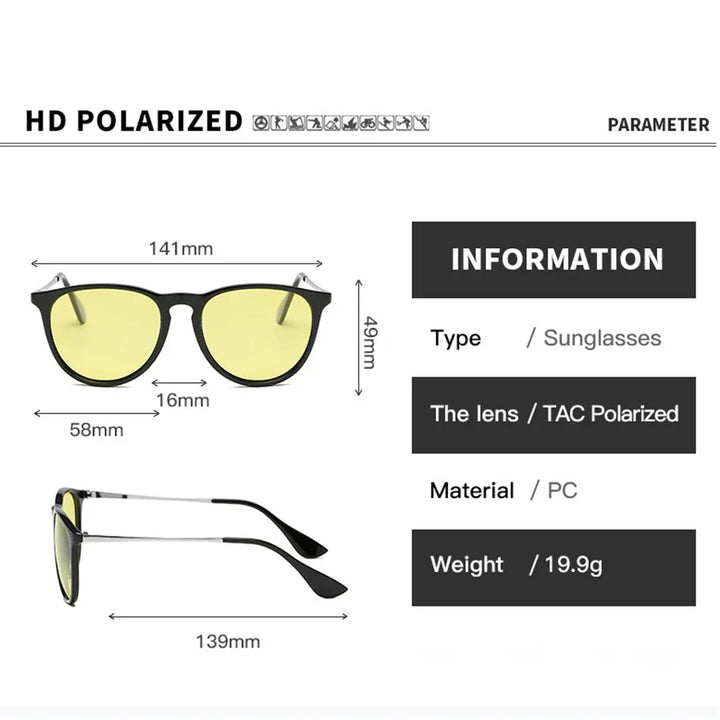 Photochromic Polarized Sunglasses for Night Driving with UV400 Lenses-The Yellow Prime