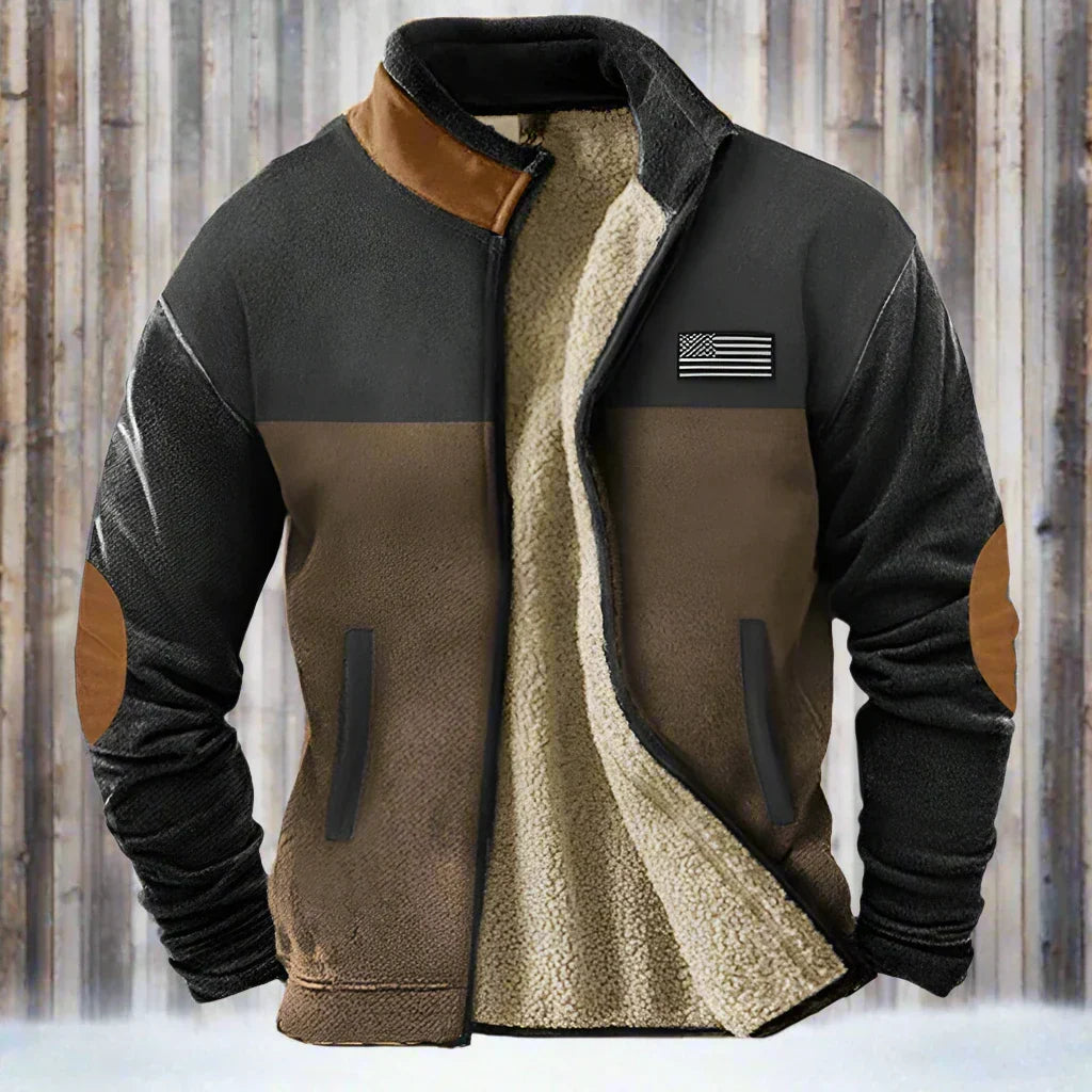 Men's Fleece Jacket with Shearling Lining for Ultimate Comfort
