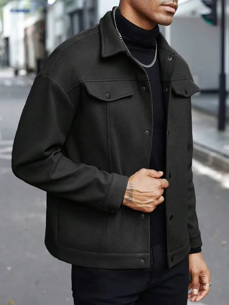 Evan | Men's Wool Button-Up Jacket