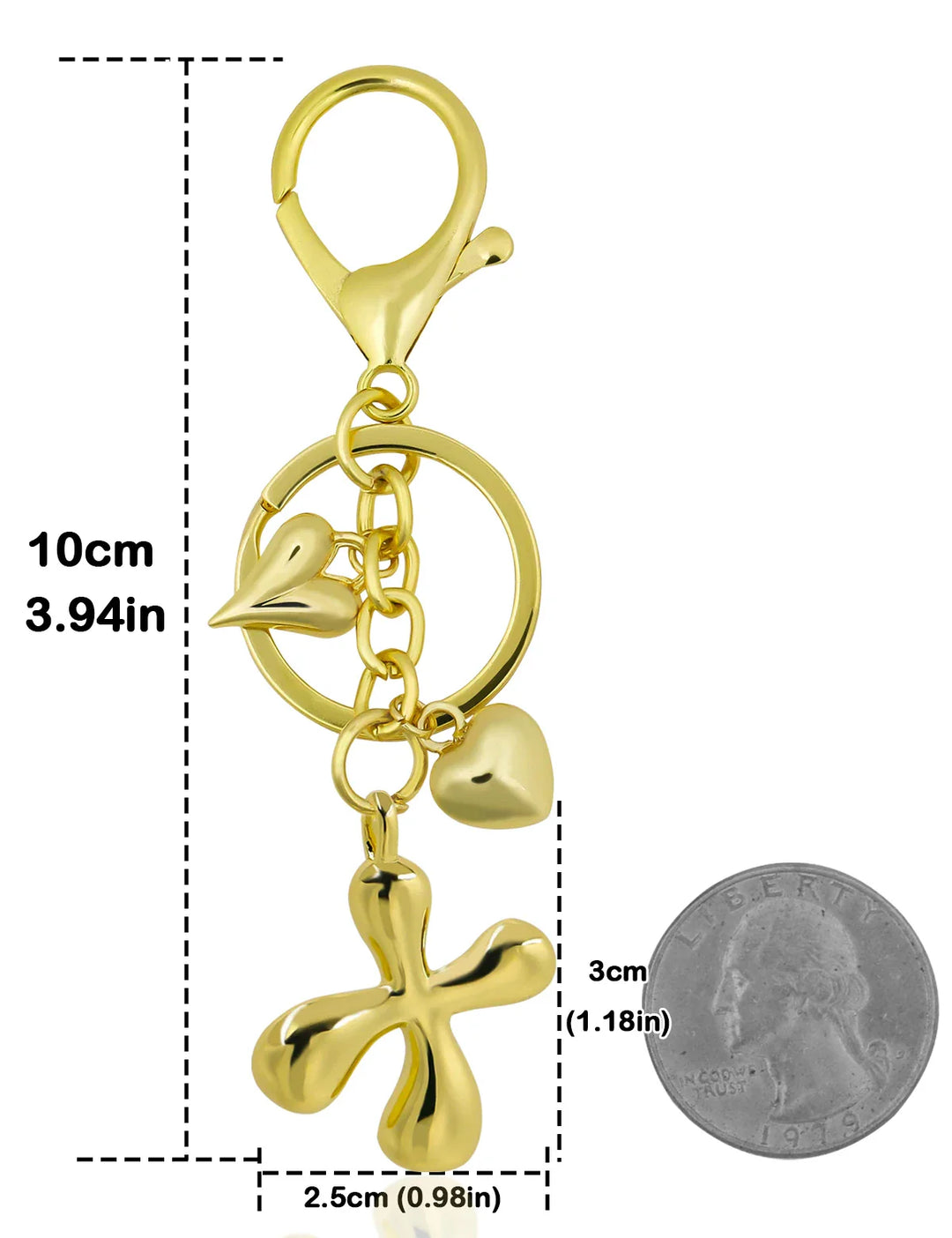 Women's Personalized Gold Bubble Letter Keychain Bag Charm Gift-The Yellow Prime