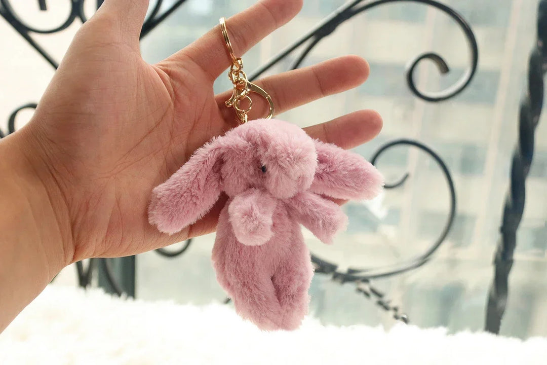 Women's Cute Bunny Plush Keychain Soft Bag Charm Gift-The Yellow Prime