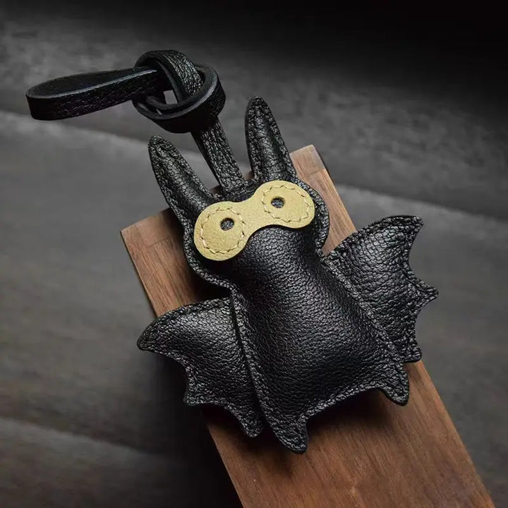 Women's Leather Bag Charm Keychain - Black Cozy Cute Gift-The Yellow Prime