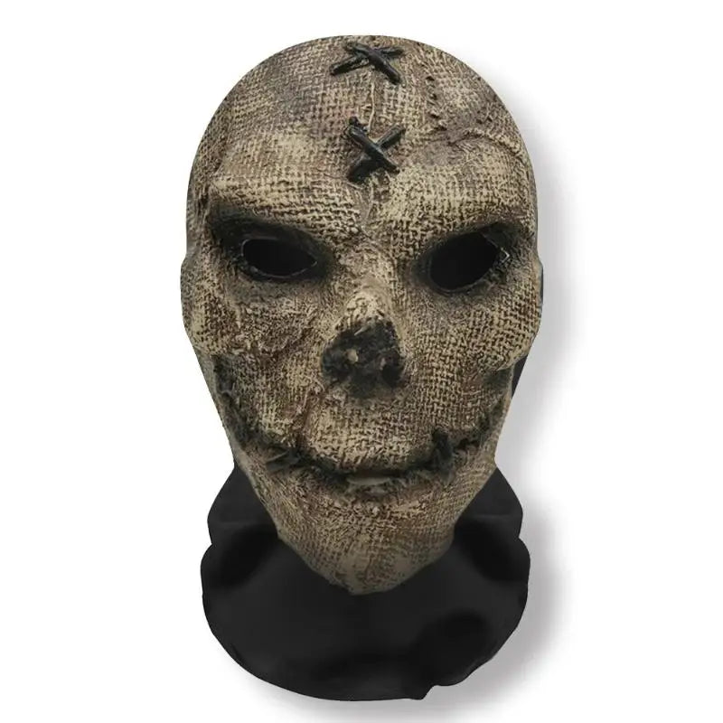 Halloweens 3D-spøkelsesmaske med ansikt, elastisk nettinghodeplagg som dekker hele skallen