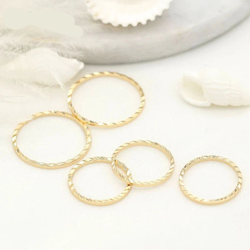 Women's 14K Gold Plated Brass Jewelry Ring Connectors - 10 Pieces-The Yellow Prime