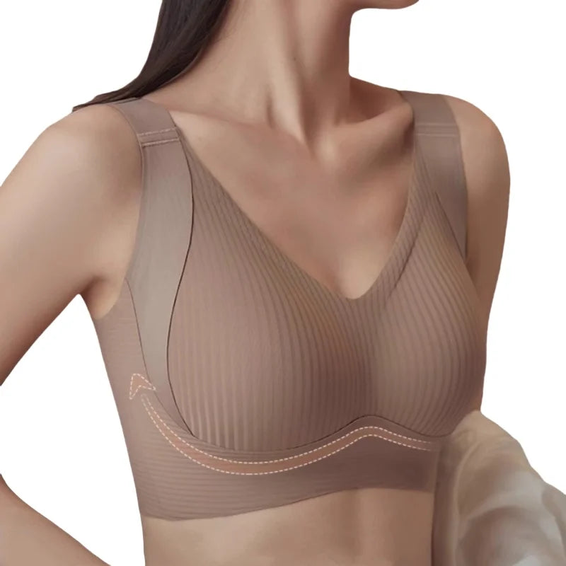 Women's Non-Wire Padded Push-Up Bra Seamless Plus Size Lingerie-The Yellow Prime